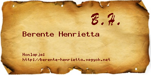Berente Henrietta névjegykártya