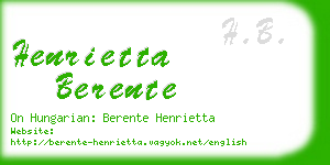 henrietta berente business card